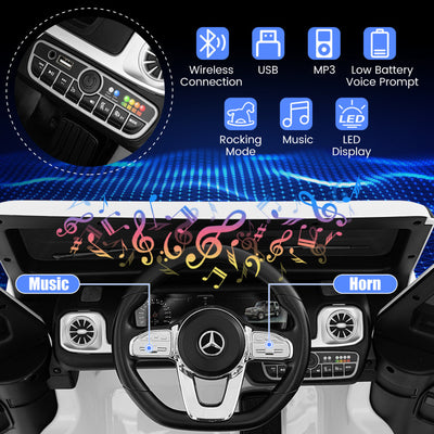 12V Kids Ride on Car Battery Powered Mercedes-Benz G500 Licensed Truck Electric Vehicle with LED Lights and Rocking Mode