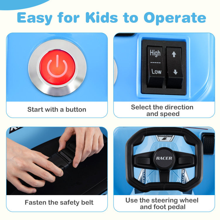 12V Electric Cleaning Go Kart with Detachable Mop and Remote Control