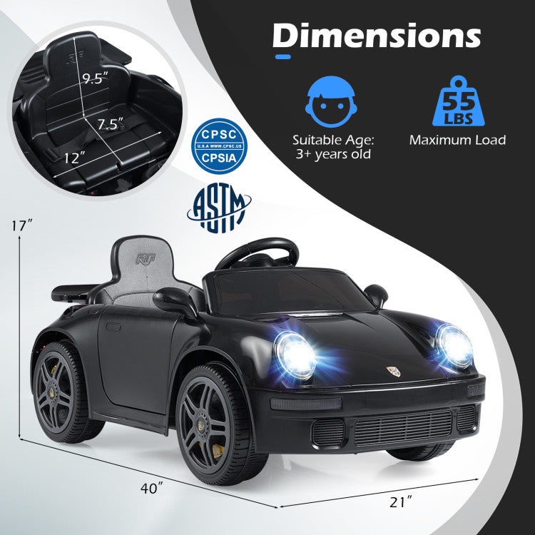12V Electric Ride On Car Licensed RUF CTR with Remote Control and Music