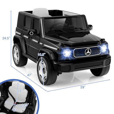 12V Kid's Licensed Mercedes-Benz EQG Electric Ride On Toy Car with LED Lights and Remote Control for Toddler