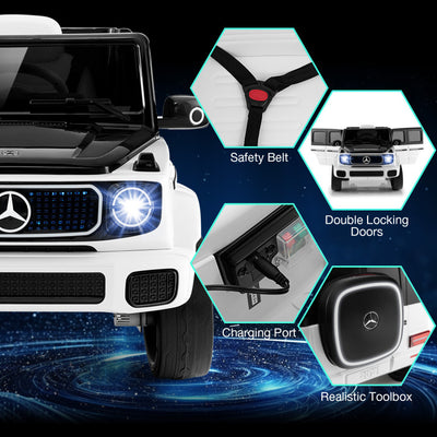 12V Kid's Licensed Mercedes-Benz EQG Electric Ride On Toy Car with LED Lights and Remote Control for Toddler