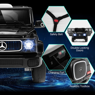12V Kid's Licensed Mercedes-Benz EQG Electric Ride On Toy Car with LED Lights and Remote Control for Toddler