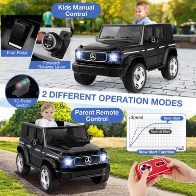 12V Kid's Licensed Mercedes-Benz EQG Electric Ride On Toy Car with LED Lights and Remote Control for Toddler