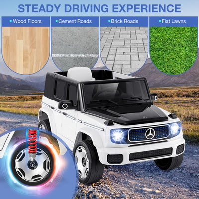 12V Kid's Licensed Mercedes-Benz EQG Electric Ride On Toy Car with LED Lights and Remote Control for Toddler