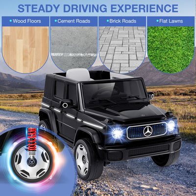 12V Kid's Licensed Mercedes-Benz EQG Electric Ride On Toy Car with LED Lights and Remote Control for Toddler