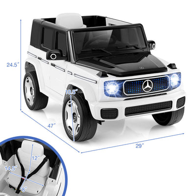 12V Kid's Licensed Mercedes-Benz EQG Electric Ride On Toy Car with LED Lights and Remote Control for Toddler