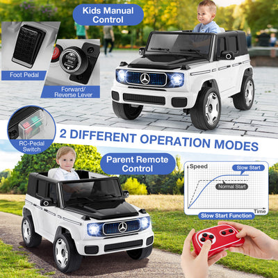 12V Kid's Licensed Mercedes-Benz EQG Electric Ride On Toy Car with LED Lights and Remote Control for Toddler