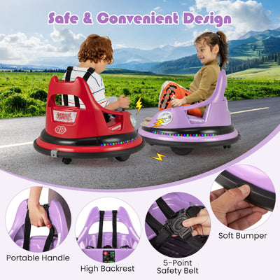 12V Kids Ride On Bumper Car 360° Spin Electric Toy Car with Remote Control and Dual Joysticks for Boys Girls