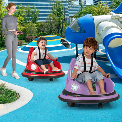 12V Kids Ride On Bumper Car 360° Spin Electric Toy Car with Remote Control and Dual Joysticks for Boys Girls