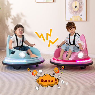 12V Kids Ride On Bumper Car 360° Spin Electric Toy Car with Remote Control and Dual Joysticks for Boys Girls