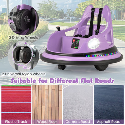 12V Kids Ride On Bumper Car 360° Spin Electric Toy Car with Remote Control and Dual Joysticks for Boys Girls