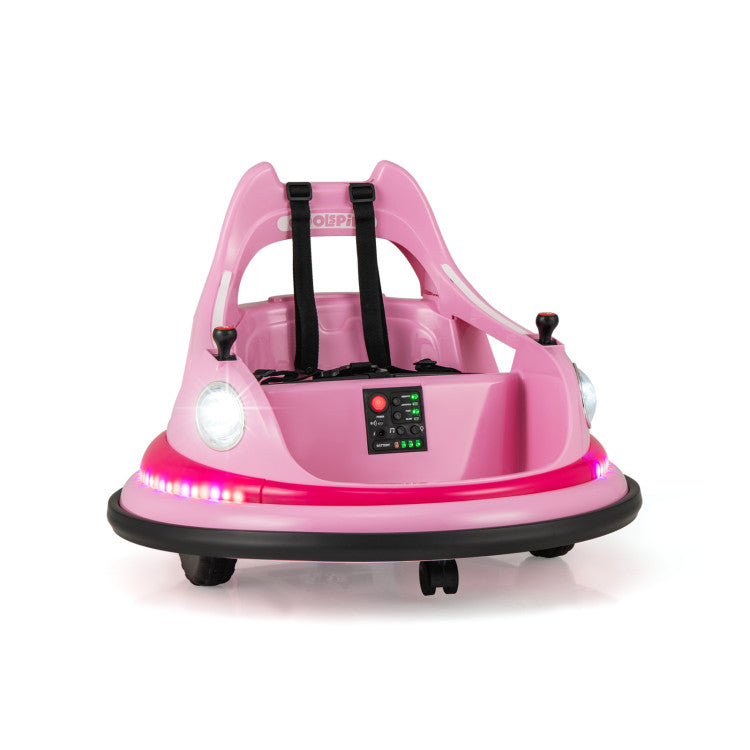 12V Kids Ride On Bumper Car 360° Spin Electric Toy Car with Remote Control and Dual Joysticks for Boys Girls