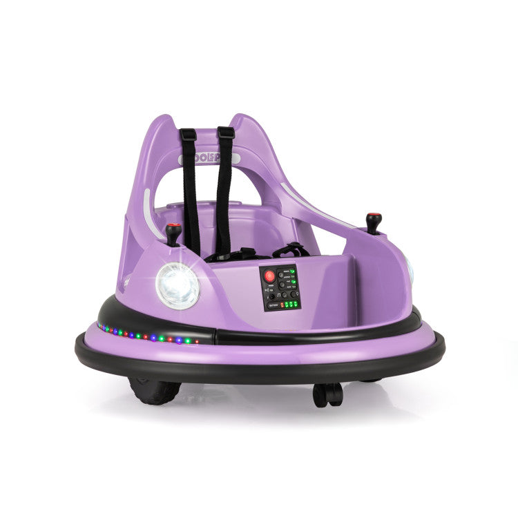 12V Kids Ride On Bumper Car 360° Spin Electric Toy Car with Remote Control and Dual Joysticks for Boys Girls