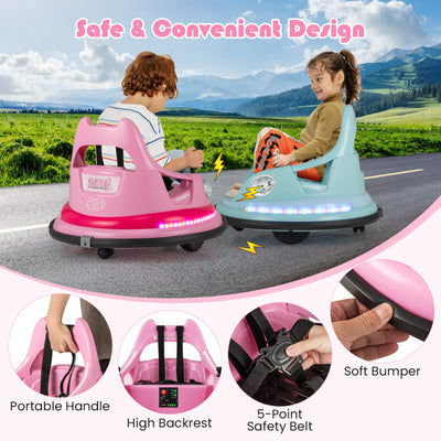 12V Kids Ride On Bumper Car 360° Spin Electric Toy Car with Remote Control and Dual Joysticks for Boys Girls