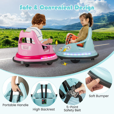 12V Kids Ride On Bumper Car 360° Spin Electric Toy Car with Remote Control and Dual Joysticks for Boys Girls