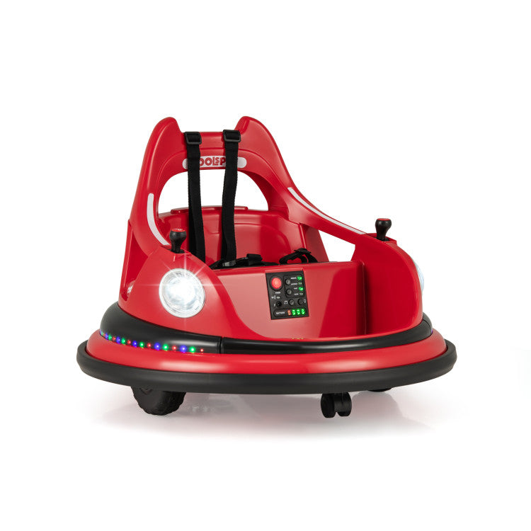 12V Kids Ride On Bumper Car 360° Spin Electric Toy Car with Remote Control and Dual Joysticks for Boys Girls