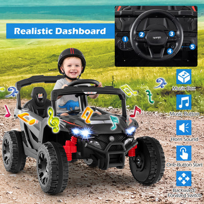12V Kids Ride On Car UTV Electric Vehicle with LED Lights Music and Horn