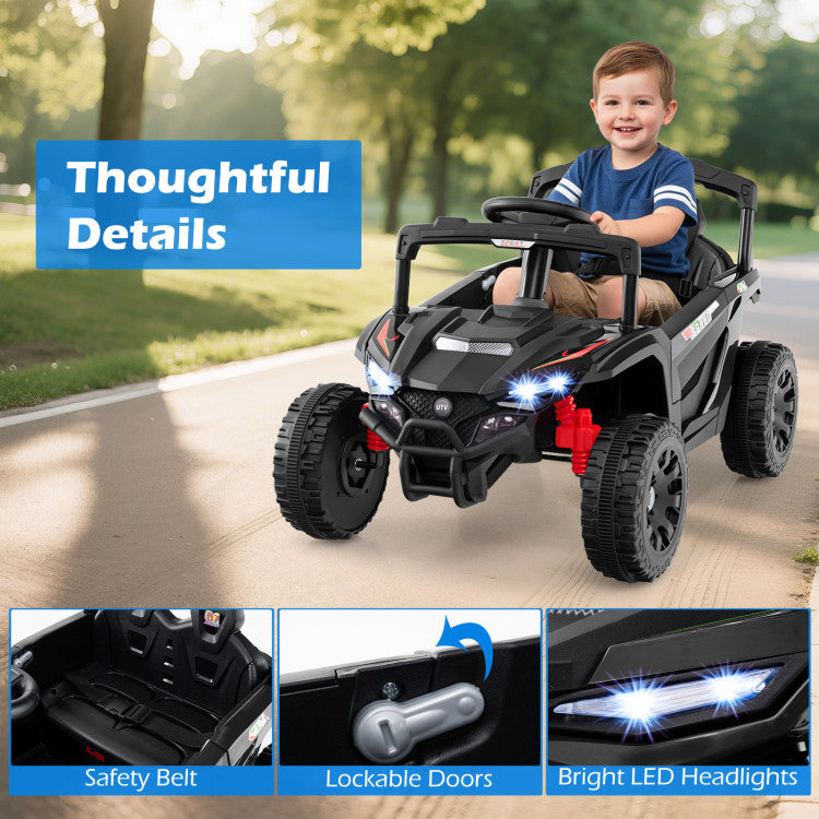 12V Kids Ride On Car UTV Electric Vehicle with LED Lights Music and Horn