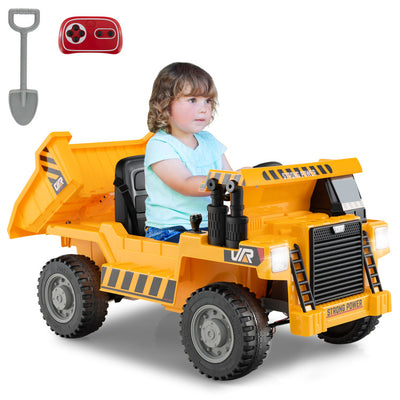 12V Kids Ride on Dump Truck Toy Car with Electric Dump Bed and Remote Control