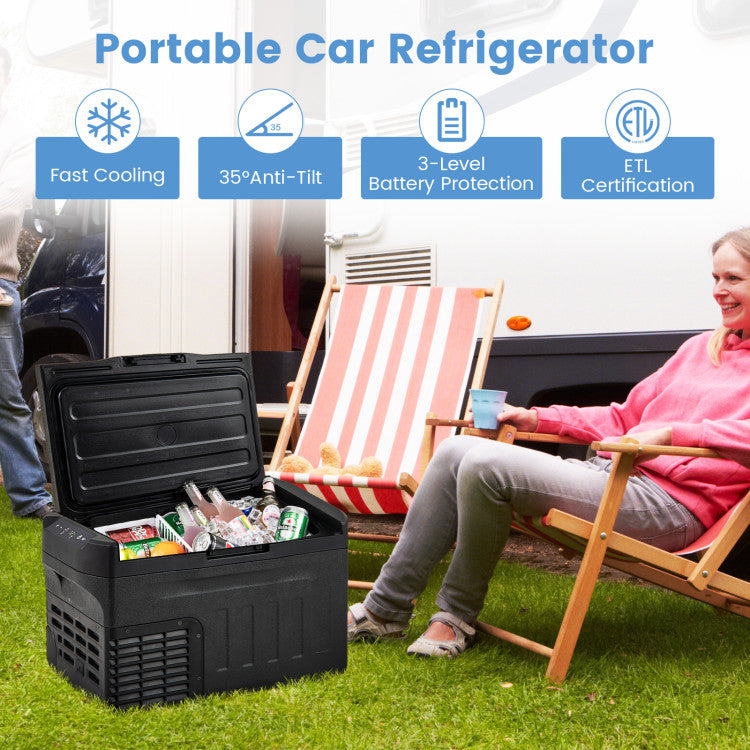 12 Volt Car Refrigerator with Adjustable Range and Divider for Camping RV Travel Fishing Home