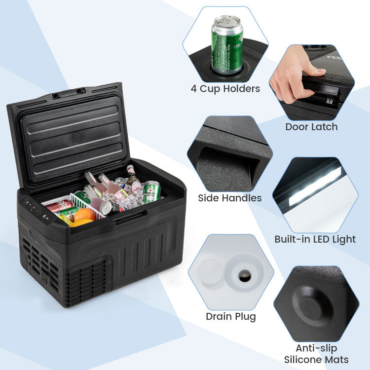 12 Volt Car Refrigerator with Adjustable Range and Divider for Camping RV Travel Fishing Home