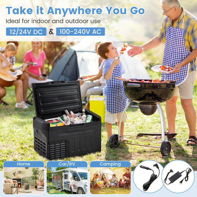 12 Volt Car Refrigerator with Adjustable Range and Divider for Camping RV Travel Fishing Home