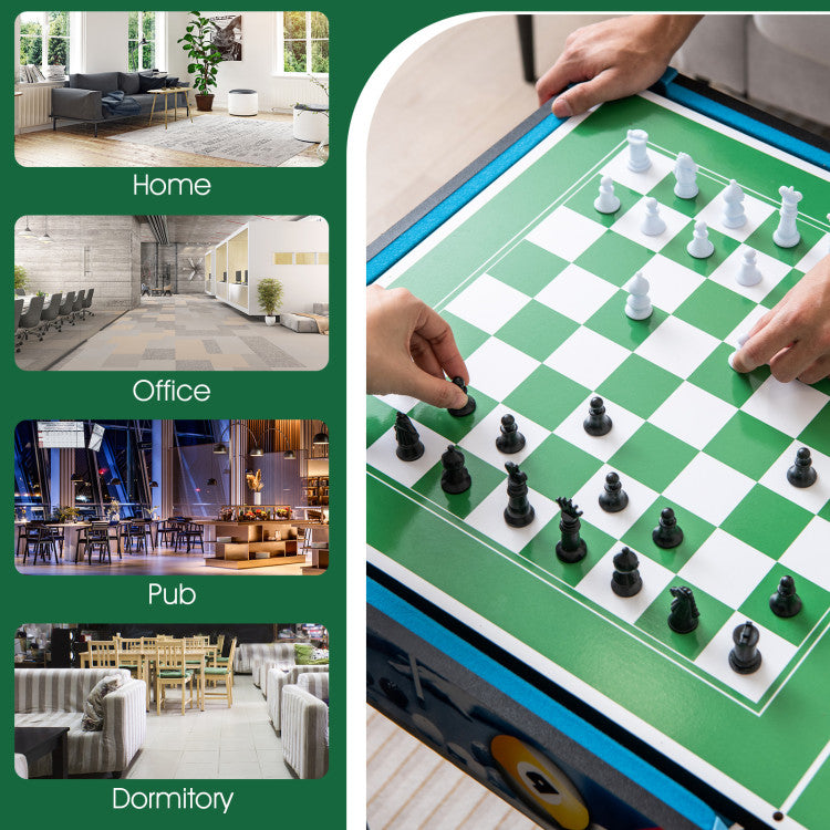 12-in-1 Combo Game Table Set with Foosball Air Hockey Pool Chess and Ping Pong