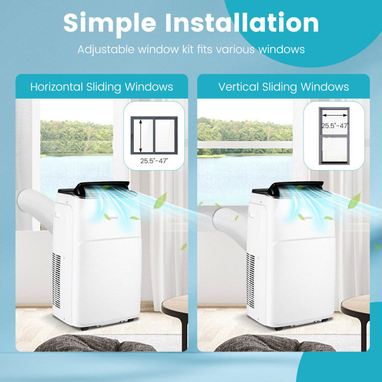 13000 BTU Portable Air Conditioner 4-in-1 AC Unit with Remote Control and Universal Wheels