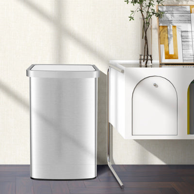 13 Gallon Automatic Trash Can 50 Liter Rectangular Motion Sensor Waste Garbage Bin with Soft Close Lid and Deodorizer Compartment