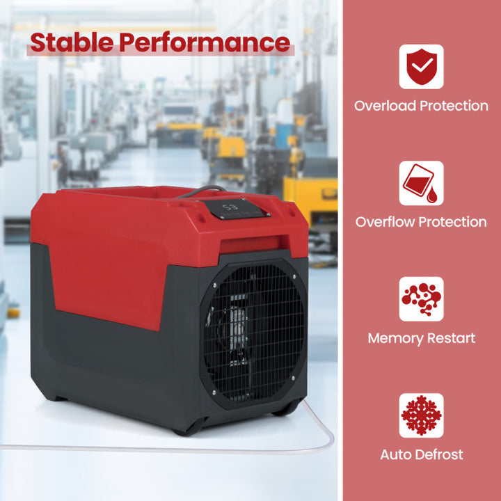 140 Pints Commercial Dehumidifier with Pump and Drain Hose