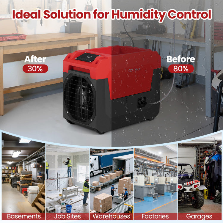140 Pints Commercial Dehumidifier with Pump and Drain Hose