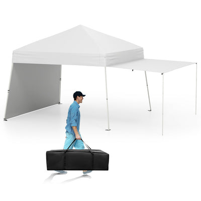 14 x 9.2 Feet Pop up Canopy Tent with 2 Convertible Sidewalls to Awning and Stakes