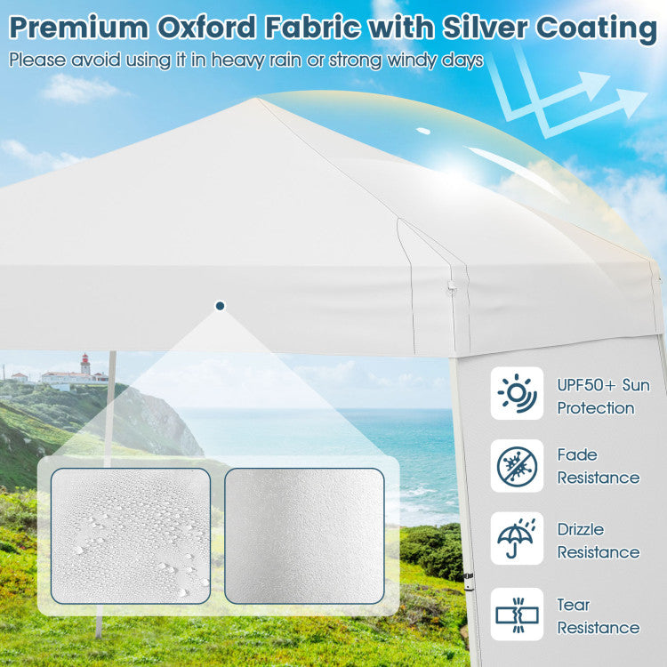14 x 9.2 Feet Pop up Canopy Tent with 2 Convertible Sidewalls to Awning and Stakes