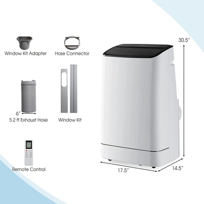 15000 BTU Portable Air Conditioner 4-in-1 AC Unit with 24H Timer and Auto Swing