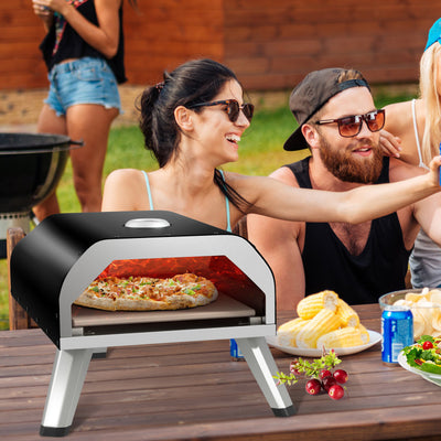 15000 BTU Portable Pizza Oven Outdoor Propane Gas Pizza Stove Maker with Foldable Legs and Carry Bag