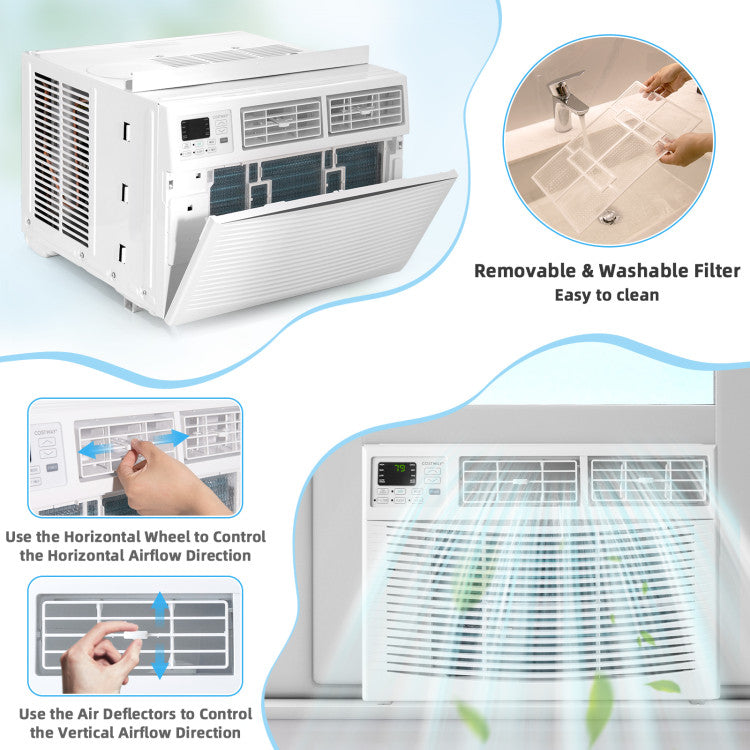 15000 BTU Window Air Conditioner 3 In 1 Wall AC Unit with Remote Control and Reusable Filter