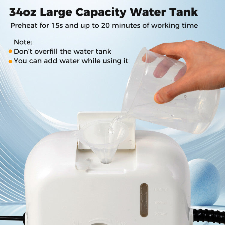 1500W Portable Steam Cleaner with 34 oz Water Tank