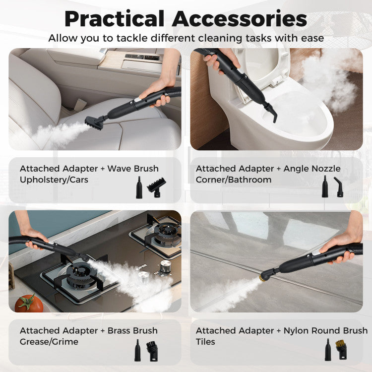 1500W Portable Steam Cleaner with 34 oz Water Tank