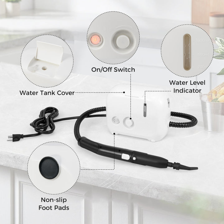 1500W Portable Steam Cleaner with 34 oz Water Tank