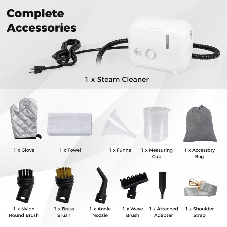 1500W Portable Steam Cleaner with 34 oz Water Tank
