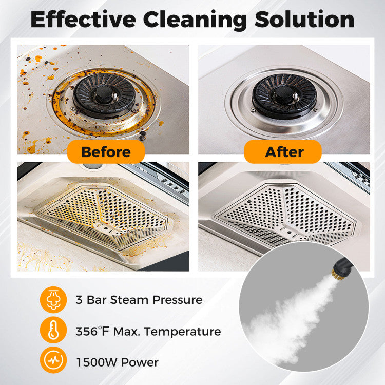 1500W Portable Steam Cleaner with 34 oz Water Tank