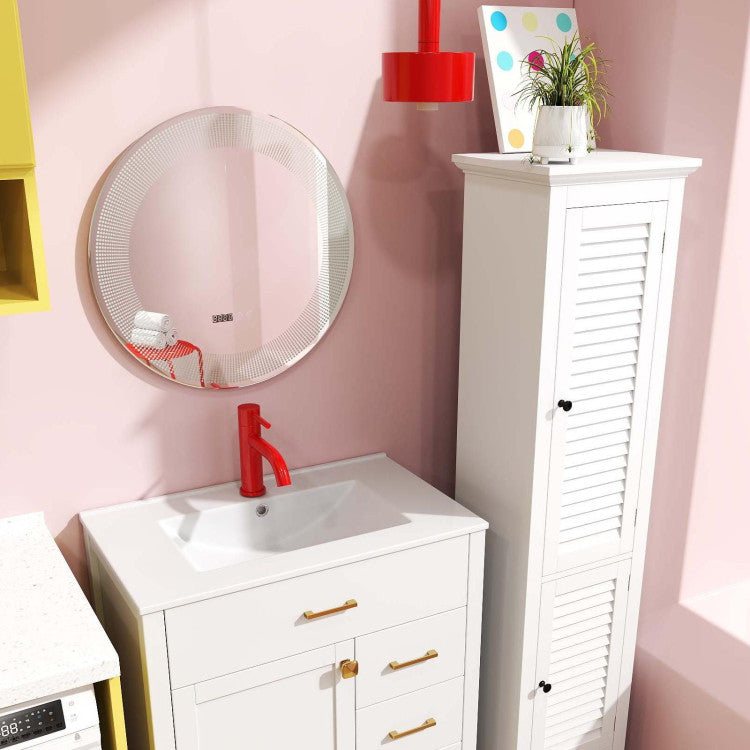 3-Piece Laundry room Bundle: Single Bathroom Vanity + Tall Bathroom Floor Cabinet + 2.6 Cu.ft Compact Portable Clothes Dryer