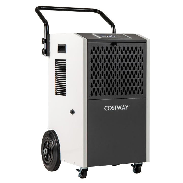 154 Pints Portable Commercial Dehumidifier 7000 Sq.Ft Crawl Space Dehumidifier with Lockable Universal Wheels, Removable Filter and 24H Timer for Basement Warehouse