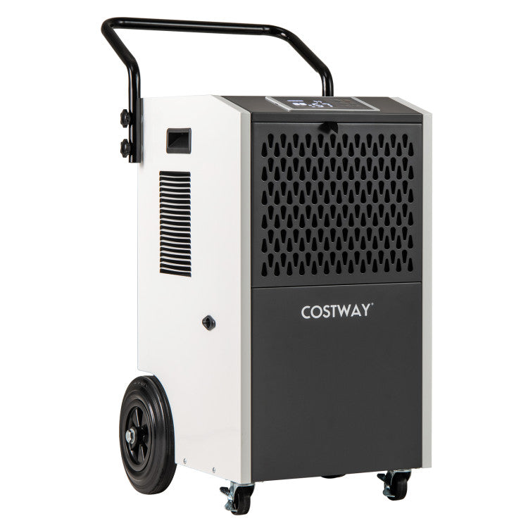 154 Pints Portable Commercial Dehumidifier 7000 Sq.Ft Crawl Space Dehumidifier with Lockable Universal Wheels, Removable Filter and 24H Timer for Basement Warehouse