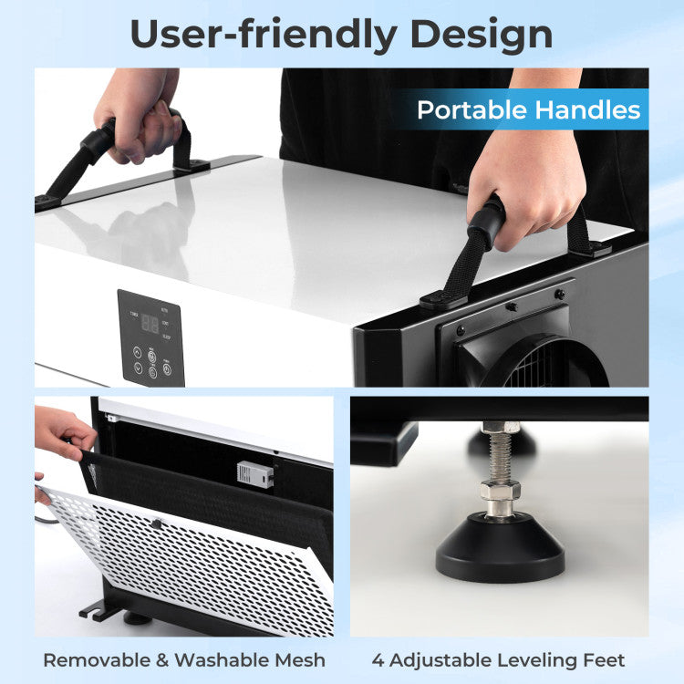 155 Pint Crawl Space Dehumidifier with Auto Defrost and 24H Timer, Commercial Dehumidifier with Adjustable Setting Range, LED Display for Basement
