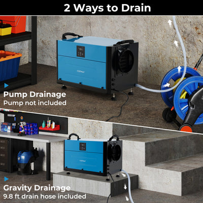 155 Pint Crawl Space Dehumidifier with 3 Modes and 24H Timer