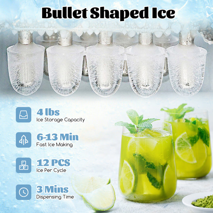 Ice Maker with Built-in Water Cooler Dispenser and 3 Temperature Settings