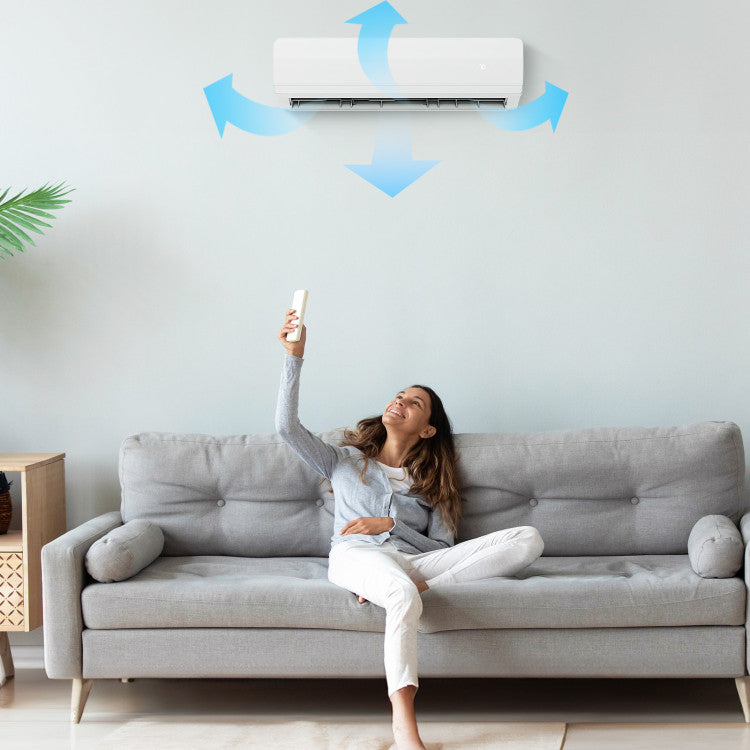 18000 BTU Dual 2 Zone Mini Split Air Conditioner 20 SEER2 Wifi Enabled Ductless Wall Mounted Inverter AC Unit with 24H Timer and Remote Control