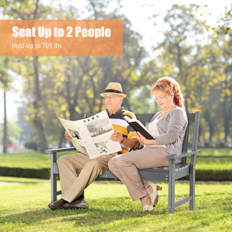 52 Inch Outdoor All-Weather HDPE Garden Bench – Chairliving