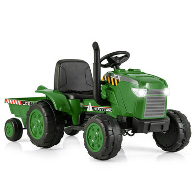 2-in-1 Kids Ride On Tractor Electric Toddler Toy Car with Detachable Trailer and Remote Control